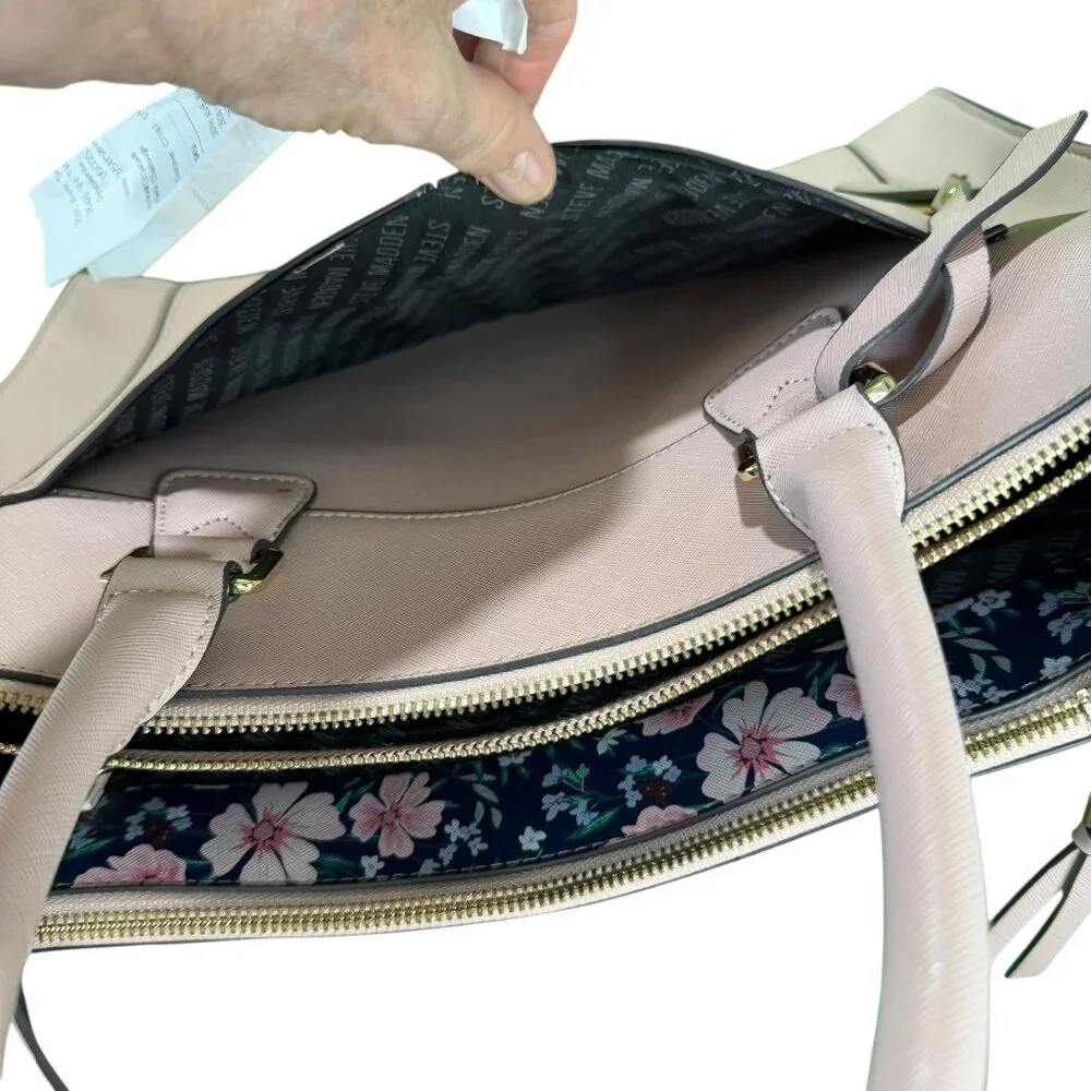 Steve Madden Blush Pink Faux Leather Tote Bag